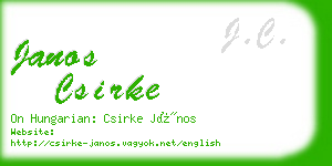 janos csirke business card